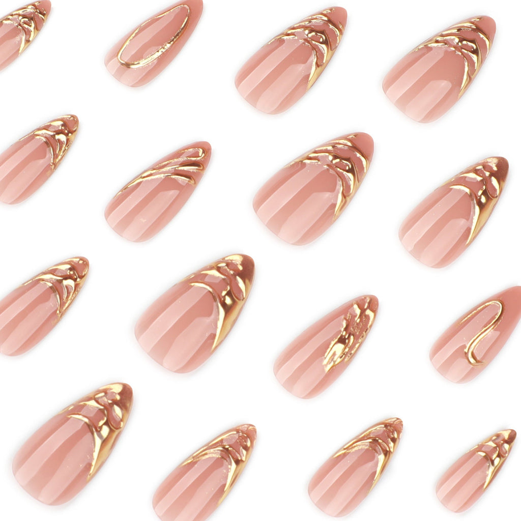 3D three-dimensional hot-selling short almond explosion press-on nails – Image 3