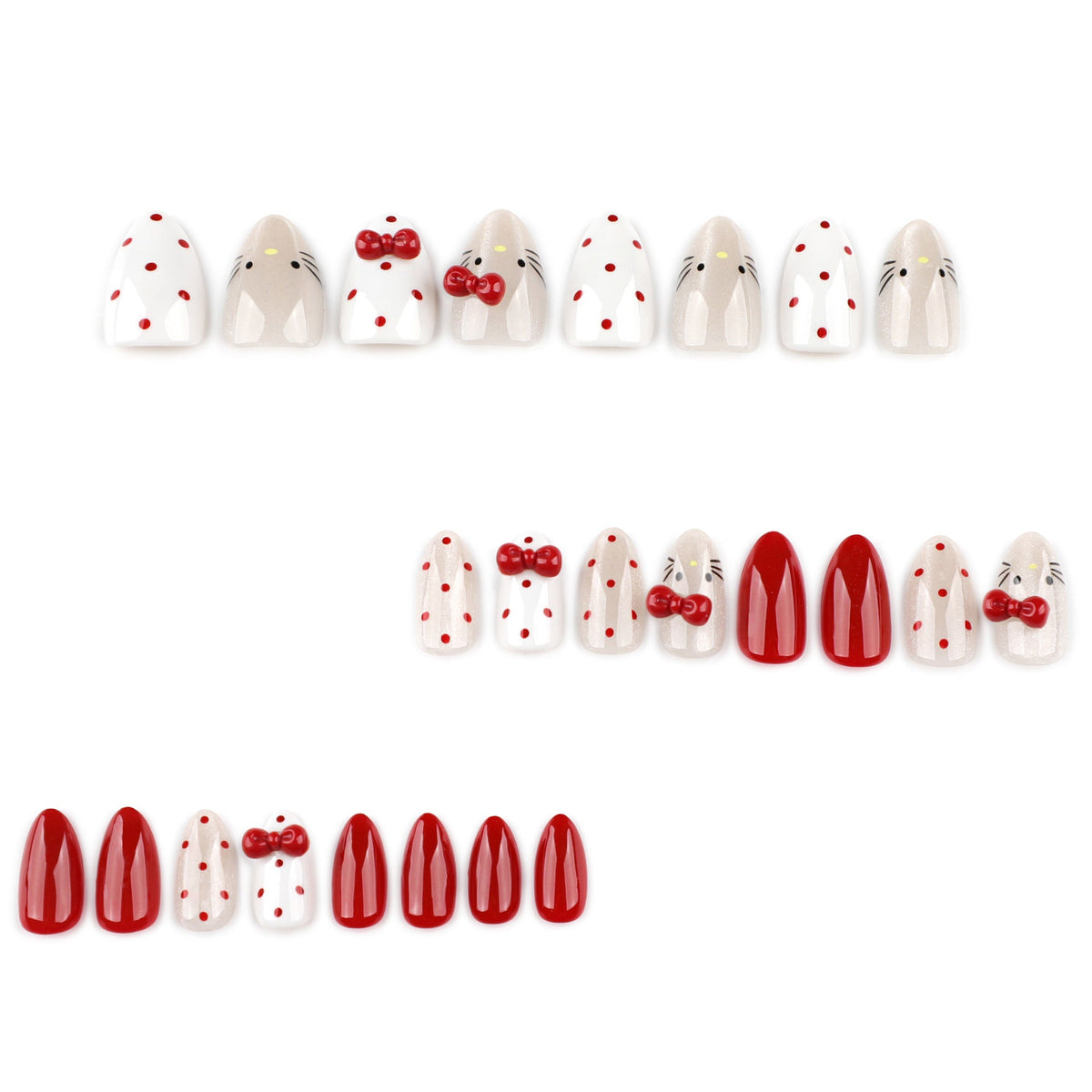 Sweet Japanese style cat eye cute bow press-on nails – Image 2