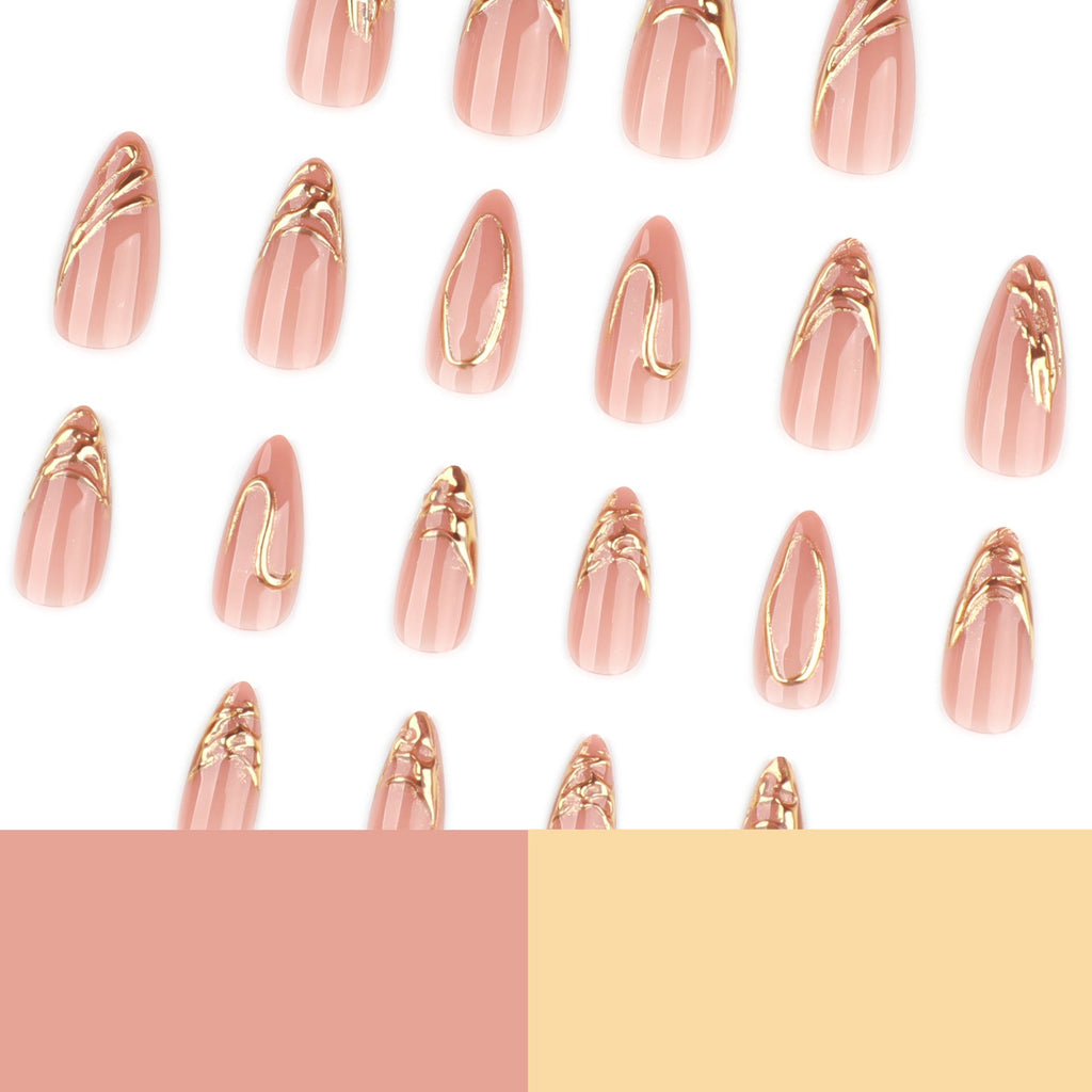 3D three-dimensional hot-selling short almond explosion press-on nails – Image 4