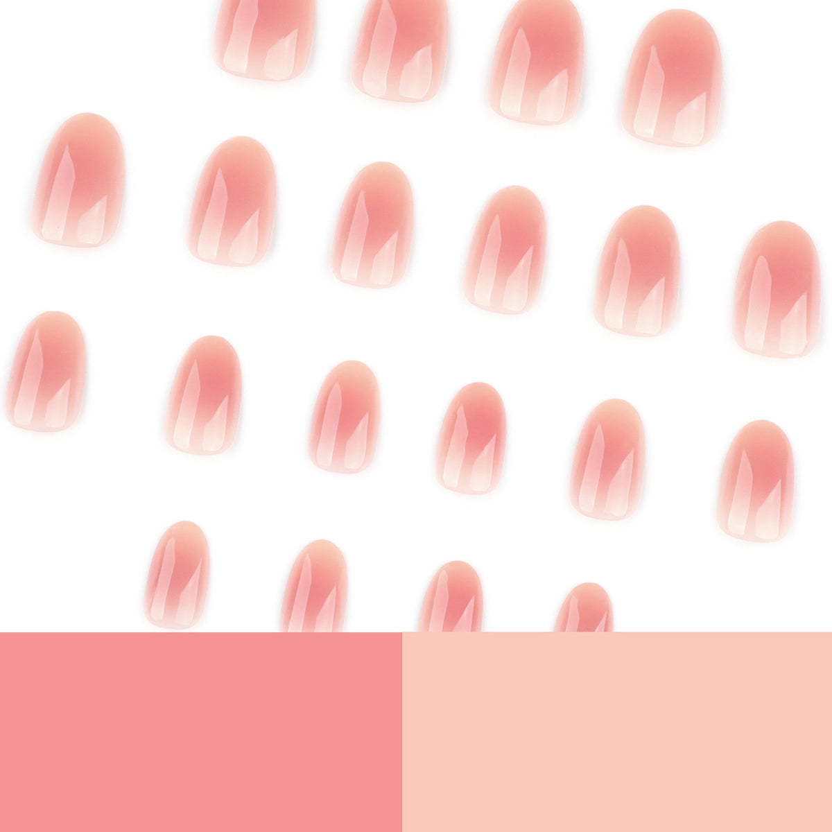 "Peach Ombre Oval" – Gradient Nude Press-on Nails – Image 4