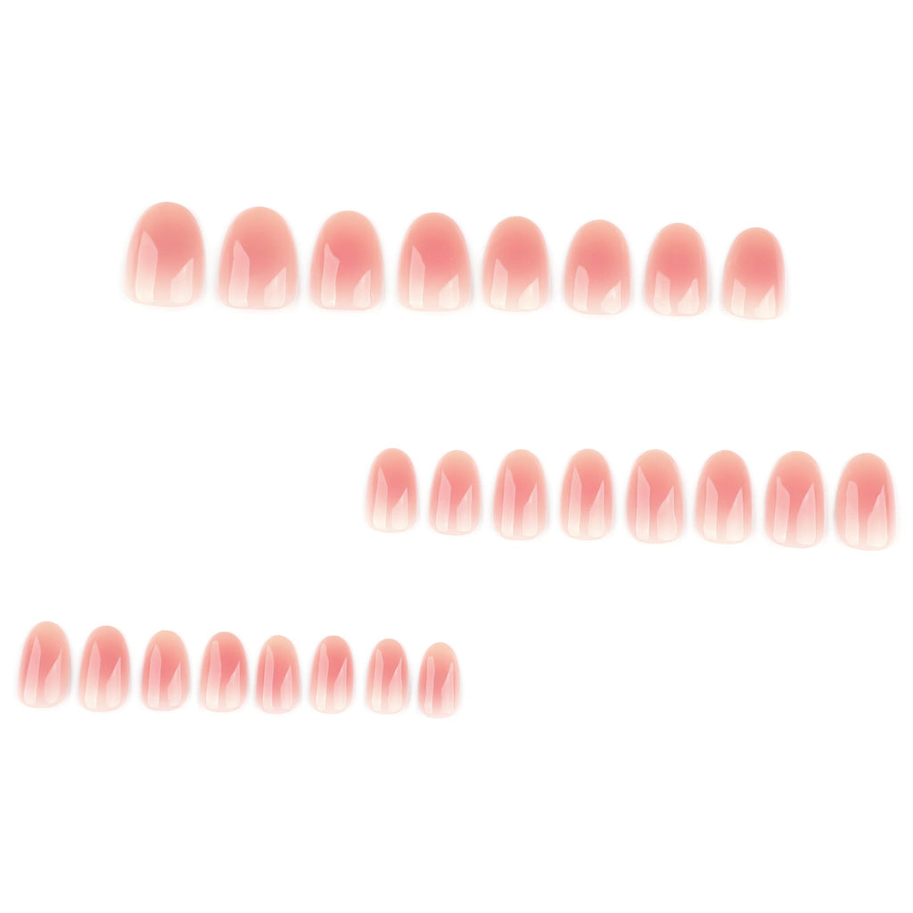 "Peach Ombre Oval" – Gradient Nude Press-on Nails – Image 2
