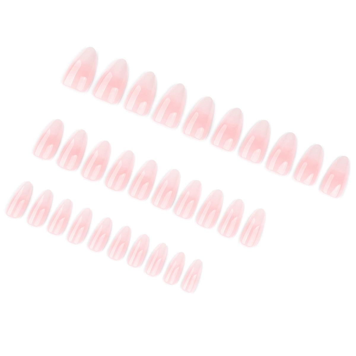 30 pcs simple French pink and white gradual change almond-shaped – Image 3