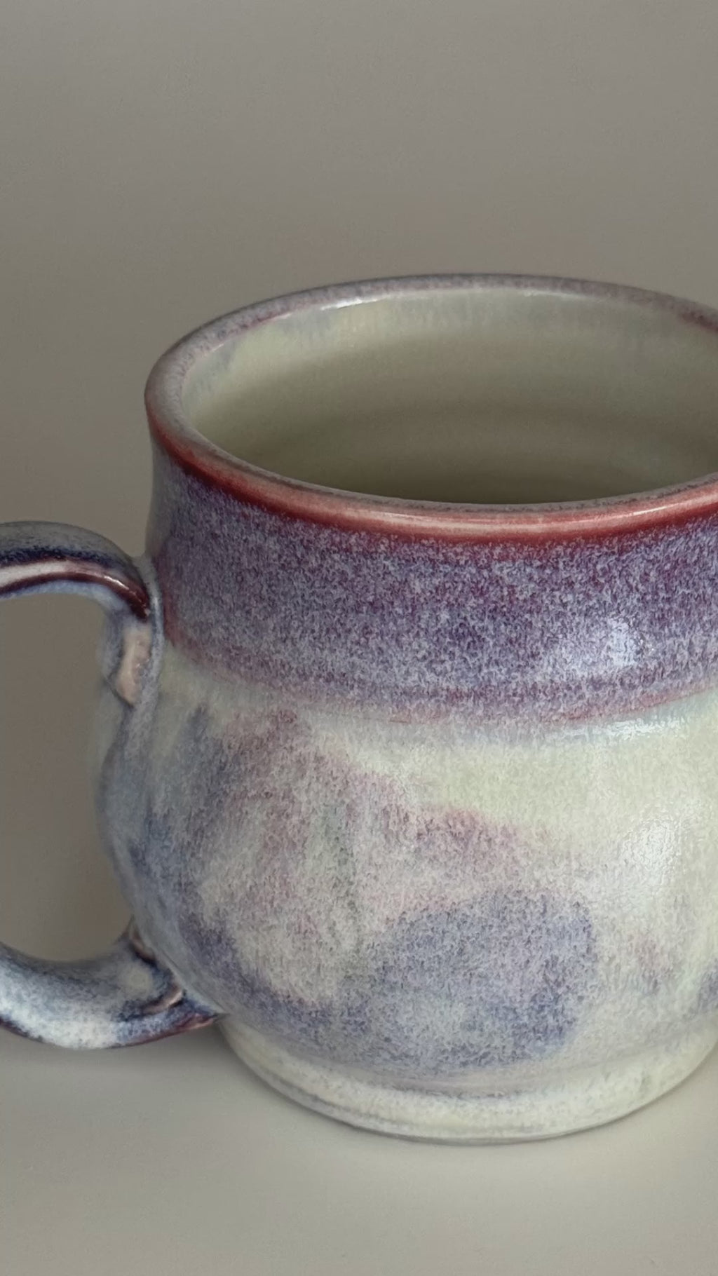 hand made belly shaped pottery mug